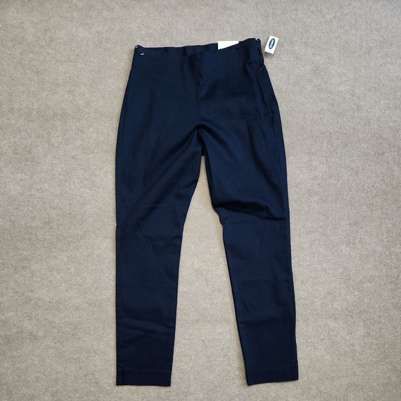 Old Navy Side Zip Skinny Leg Pants Womens Size 6 Navy Blue Cotton Stretch NEW - Picture 2 of 7